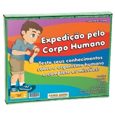 JOGO DE TABULEIRO EXPEDIÇÃO PELO CORPO HUMANO COM 33 PEÇAS 